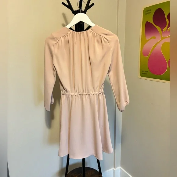 Babaton Button-Front V-Neck Mini Dress | XXS | Camille Light Pink - Picture 4 of 5